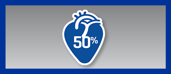 Heart with 50%