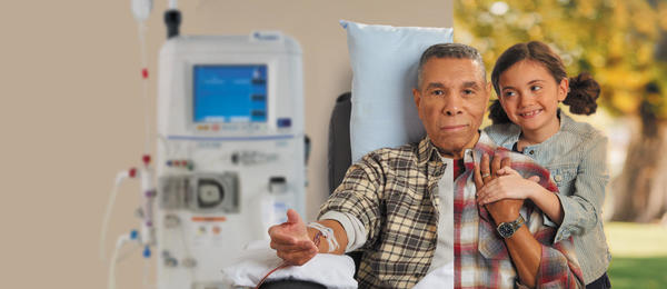 Man able to undergo hemodialysis treatment and also spend time with his granddaughter