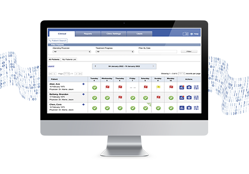 Image of a screen displaying medical data analytics